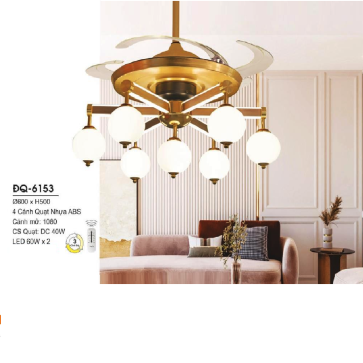 ĐQ-6153: Quạt trần đèn LED chao quả bi