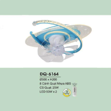 ĐQ-6164: Quạt trần đảo đèn LED