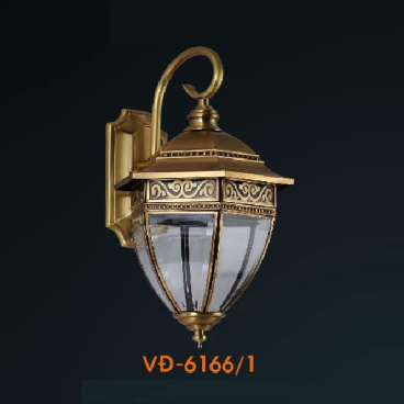 VE - VĐ - 6166/1: Đèn gắn tường ngoài trời đồng - KT: L200mm x H420mm - Bóng đèn E27 x 1 bóng