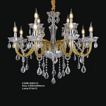 CODE: 6202/12: Đèn chùm  nến 12 tay - KT: Ø850mm x H550mm - Bóng đèn E14 x 12 bóng