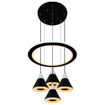EU - T 6207/4: Đèn thả LED 4 bóng - KT: Ø400mm x H1500mm - Đèn LED đổi 3 màu - Vòng LED : 50W - Bóng LED 88W