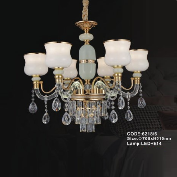 CODE: 6218/6: Đèn chùm Phale nến 6 tay - KT: Ø700mm x H510mm - Bóng đèn E14 x 6 bóng + Đèn LED