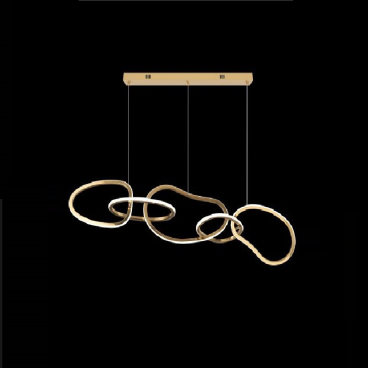 E - T - 6257/5: Đèn thả ngang 5 vòng LED - KT: L1200mm x W400mm x H1000mm - Đèn LED 60W x 5 - Ánh sáng đổi 3 màu