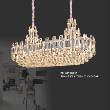 35 - TPL6270N950: Đèn thả Phale ngang - KT: L950mm - Bóng đèn E14 x 18 bóng