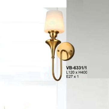 A - VB - 6331/1: Đèn gắn tường chao thủy tinh - KT: L120mm x H400mm - Bóng đèn E27 x 1