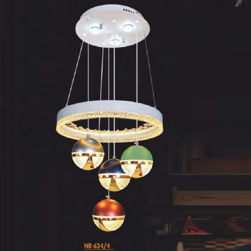 NB 634/4: Đèn thả LED 4 bóng - KT: Ø400mm x H900mm - Đèn LED 60W ánh sáng đổi 3 màu