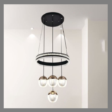 HF - TL - 6371/4: Đèn thả LED - KT: Ø400mm * H1000mm - Đèn LED 48W đổi 3 màu