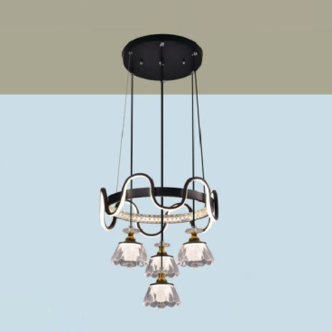 HF - TL - 6373/4: Đèn thả LED - KT: Ø410mm x H1000mm - Đèn LED 48W đổi 3 màu