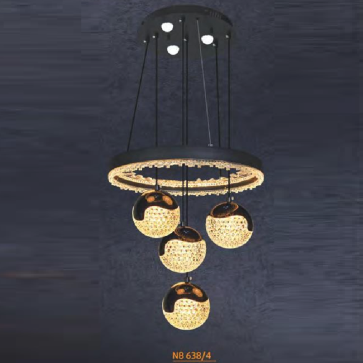 NB 638/4: Đèn thả LED 4 bóng - KT: Ø400mm x H900mm - Đèn LED 60W ánh sáng đổi 3 màu