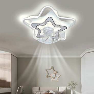 ĐQ - 496/6: Đèn quạt trần - KT: Ø550mm x H150mm - Đèn LED đổi 3 màu - Remote