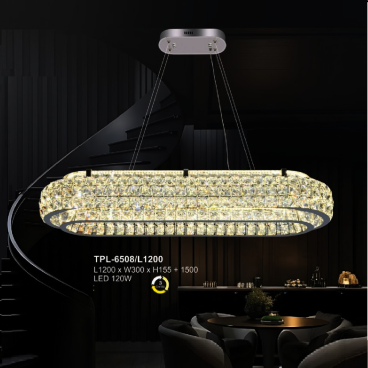 A - TPL - 6508/L1200: Đèn thả ngang  LED Phale - KT: L1200mm x W300mm x H155mm + 1500mm - Đèn LED 120W ánh sáng đổi 3 màu