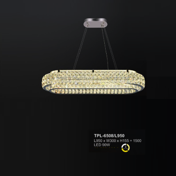 A - TPL - 6508/L950: Đèn thả ngang  LED Phale - KT: L950mm x W300mm x H155mm + 1500mm - Đèn LED 90W ánh sáng đổi 3 màu