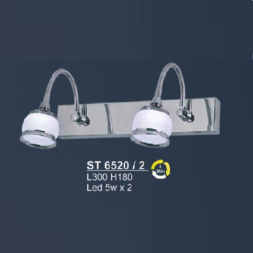 SN - ST 6520/2: Đèn rọi tranh/gương đôi - KT: L300mm x H180mm - Đèn LED 5W x 2 ánh sáng đổi 3 màu