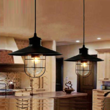 THCN 66: Đèn thả đơn, chao thủy tinh - KT: Ø260mm x H900mm - Bóng đèn E27 x 1 bóng