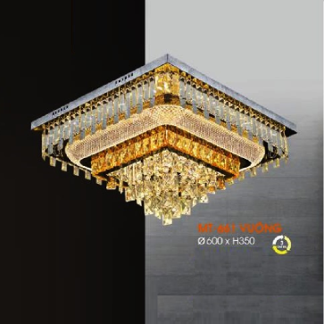 VE - MT- 661 Vuông: Đèn áp trần vuông LED - KT: L600mm x W600mm x H350mm - Đèn LED đổi 3 màu