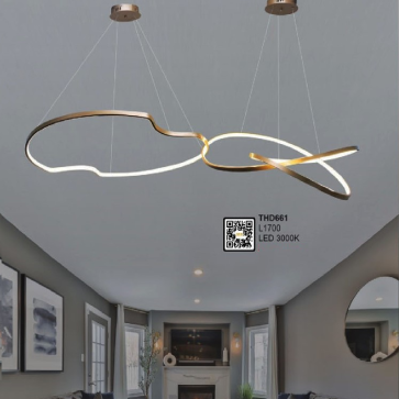 35 - THD661: Đèn thả LED - KT: L1700mm - Đèn LED ánh sáng vàng 3000K