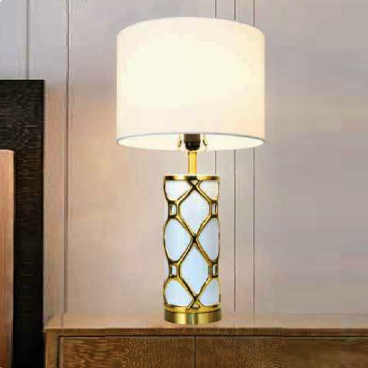 AU - ĐB - 6641/WH: Đèn đặt tủ đầu giường/ đèn bàn Trắng - KT: Ø330mm x H640mm - Bóng đèn E27 x 1 bóng