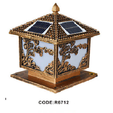 CODE: R 6712: Đèn gắn đầu trụ NLMT - KT: L400mm x H400mm - Đèn LED