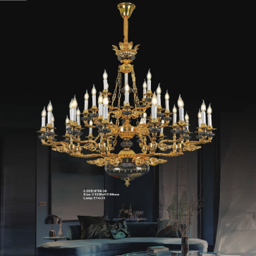 CODE: 6760 - 36: Đèn chùm nến 36 tay - KT: Ø1250mm x H1100mm - Bóng đèn E14 x 36 bóng