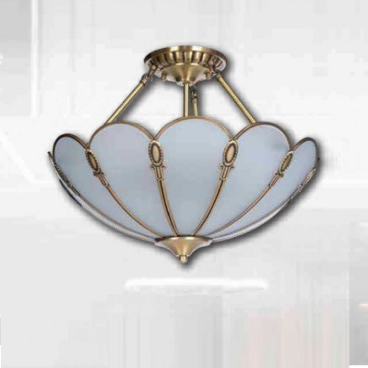 OD - 691: Đèn thả đơn xi mạ đồng - KT: Ø450mm x H450mm - ĐènE14 x 3 bóng