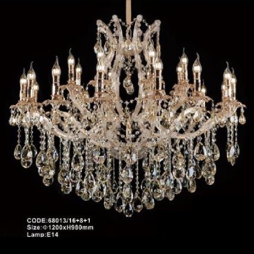 CODE: 68013/16+8+1: Đèn chùm Phale nến 25 tay - KT: Ø1200mm x H980mm -  Đèn chân E14 x 25 bóng