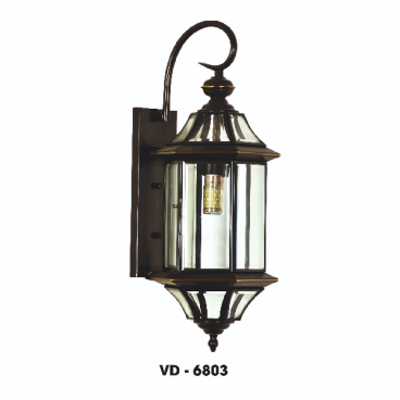 VD - 6803: Đèn gắn tường ngoài trời xi mạ đồng - KT: W200mm x H490mm - Bóng đèn E27 x 1
