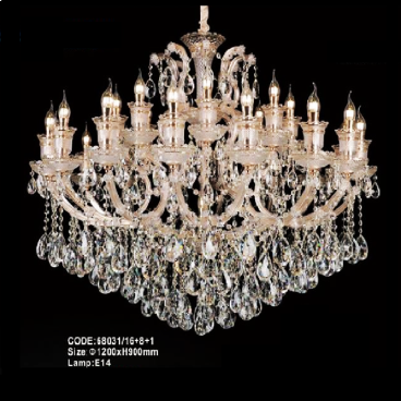CODE: 68031/16+8+1: Đèn chùm Phale nến 25  tay - KT: Ø1200mm x H900mm - Đèn nến chân E14 x 19 bóng