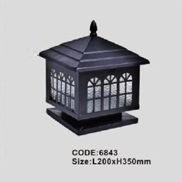 CODE: 6843: Đèn gắn đầu trụ - KT: L200mm x H350mm - Bóng đèn E27 x 1