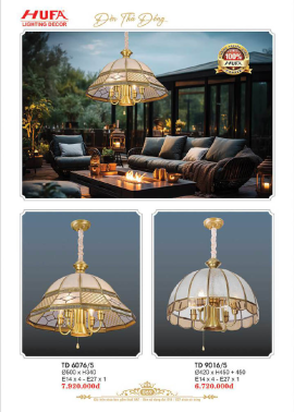 CATALOGUE ĐÈN HUFA ( CK TỪ 55%-65%)