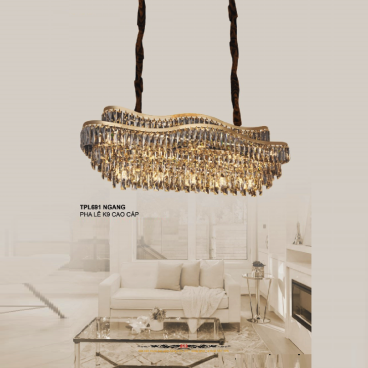 35 - TPL691 Ngang: Đèn thả Phale ngang - KT: L1000mm - Bóng đèn E14 x 15 bóng