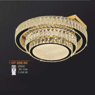 AD - OT 698/60: Đèn áp trần Phale LED - KT: Ø600mm - Đèn LED đổi 3 màu