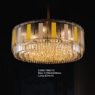 CODE: 7002/12: Đèn thả - KT: Ø750mm x H240mm - Đèn E14 x 12 bóng