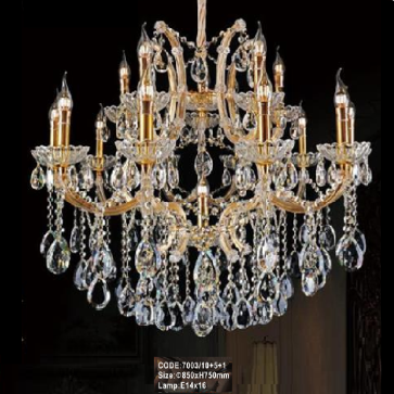 CODE: 7003/10+5+1: Đèn chùm phale nến 16 tay -  KT: Ø850mm x H750mm- Đèn chân E14 x 16  bóng