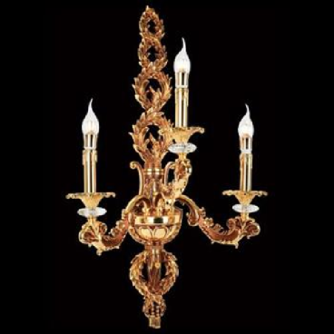 E - VC - 703/3: Đèn vách nến ba bóng - KT: L430mm x W270mm x H820mm - Đèn nến chân E14 x 3 bóng