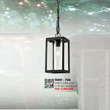 THNT - 704: Đèn thả đơn - KT: Ø180mm x H365mm - Bóng đèn E27 x 1