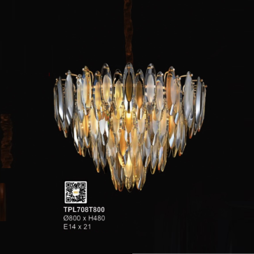 35 - TPL708T800: Đèn thả Phale - KT: Ø800mm x H480mm - Đèn E14 x 21 bóng