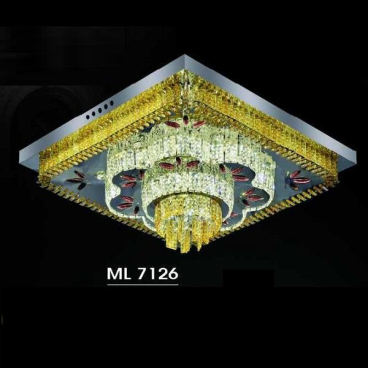 HF - ML 7126: Đèn áp trần vuông LED - KT: L600mm x W600mm x H200mm - Đèn  LED 96W đổi 3 màu- Remote