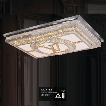 HF - ML 7152: Đèn áp trần LED - KT: L1100m x W800mm x H230mm - Đèn LED 240W đổi 3 màu - Remote