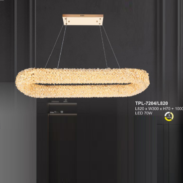A - TPL - 7200/L820: Đèn thả ngang LED Phale - KT: L820mm x W300mm x H70mm + 1000mm - Đèn LED 70W đổi 3 màu