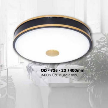 OD - 728-23/400mm: Đèn ốp tường xi mạ đồng - KT: 400mm x H50mm - Đèn LED đổi 3 màu
