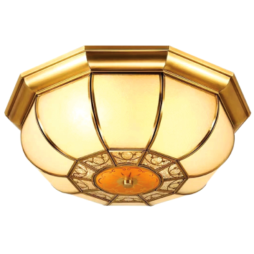 OD - 730-23: Đèn ốp trần xi mạ đồng - KT: 400mm x H140mm - Đèn E27 x 4 bóng