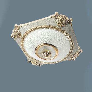 SN - OT 7303: Đèn ốp trần chao thủy tinh - KT: Ø350mm - Đèn LED 12W ánh sáng đổi 3 màu