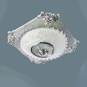 SN - OT 7304: Đèn ốp trần chao thủy tinh - KT: Ø350mm - Đèn LED 12W ánh sáng đổi 3 màu