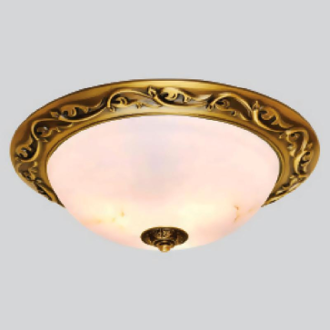 E - BTD - 75: Đèn ốp trần đồng, chao thủy tinh  - KT: Ø400mm - Đèn LED SMD 36W - Ánh sáng đổi 3 màu