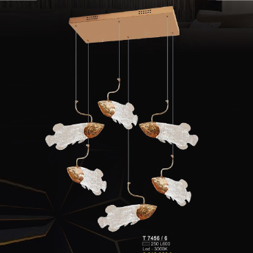 SN - V 7456/6: Đèn thả LED 6 bóng - KT: L600mm x W250mm - Đẻn LED ánh sáng 3000K