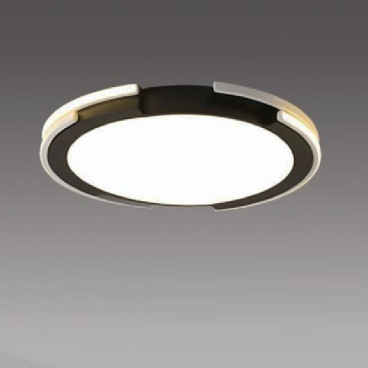 35 - OT75T Đen  : Đèn áp trần LED tròn - KT:  Ø500mm - Đèn LED đổi 3 màu - Remote