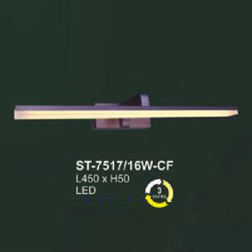 AN - ST - 7517/16W-CF: Đèn rọi tranh/rọi gương, thân đèn màu cafe - KT: L450mm x H50mm - Đèn LED đổi 3 màu