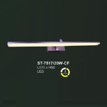 AN - ST - 7517/20W-CF: Đèn rọi tranh/rọi gương, thân đèn màu cafe - KT: L570mm x H50mm - Đèn LED đổi 3 màu