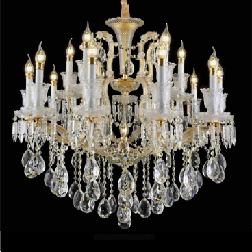 CNQT - 76: Đèn chùm nến Phale K9 16 tay -  KT: Ø900mm x H900mm - Bóng đèn nến chân E14 x 16 bóng