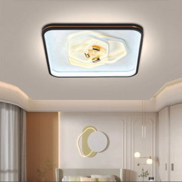 VE - MT - 7639A: Đèn ốp trần LED - KT: L500mm x W500mm x H100mm - Đèn LED đổi 3 màu - Remote